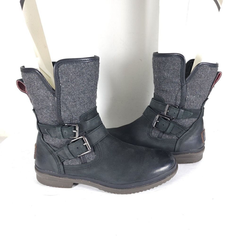 UGG Women's Robbie US 7 Waterproof Side Zip Black Buckle winter Boots - Picture 8 of 12